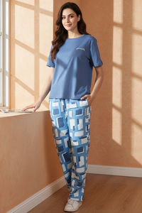 Zivame 2 Mile Fashion Knit Cotton Loungewear Set - Dutch Canal — thumbnail 3